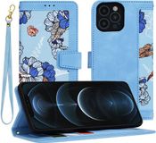 Techsuit FlipCraft Book Wallet Case hoesje met koord voor Apple iPhone 12 Pro Max - Vibrant Blue