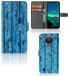 B2Ctelecom Nokia 1.4 Book Style Case Wood Blue