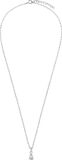 Lucardi - Dames Zilveren set ketting en oorringen druppel zirkonia - Cadeau Set - 925 Zilver - Goudkleurig