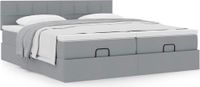 Maison Exclusive - Cadre de lit ottoman avec matelas, gris clair, 180x200 cm, textile