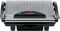 alpina Tosti Ijzer 1000W - Contact Grill met Anti-Aanbaklaag en Lekbak - Incl. Reinigingsgereedschap - Geschikt voor Brood, Panini, Vlees en Meer - Zilver