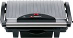 alpina Tosti Ijzer 1000W - Contact Grill met Anti-Aanbaklaag en Lekbak - Incl. Reinigingsgereedschap - Geschikt voor Brood, Panini, Vlees en Meer - Zilver