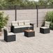 Maison Exclusive - Ensemble de jardin d'extérieur, 6 pièces, avec coussins, noir, en polyrotin