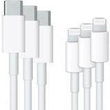 Smartphonehoesjes.nl Apple USB-C naar Lightning kabel 3-pack - 1 meter - Wit