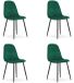 LEOBERT ASTI Velvet Design Stoelen – Set van 4 – Donkergroen Fluweel – Zwarte Metalen Poten – Modern & Ergonomisch – Max. 120 kg