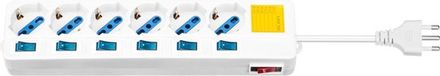 Goobay 10254 stekkerdoos 1,3 meter 6-voudig Wit
