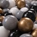 KiddyMoon Ballenbak ballen voor Kinderen Ø7 cm met 700 Stuks - Wit Grijs Zwart Goud