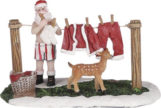 LuVille Kerstdorp Miniatuur Kerstman's Waslijn