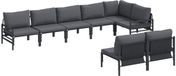 vidaXL - Hoek loungeset - 6 zitplekken - Zwart - Metaal