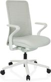 hjH OFFICE Bureaustoel / draaistoel VERVIO rugleuning 3D-mesh / zitting stof wit