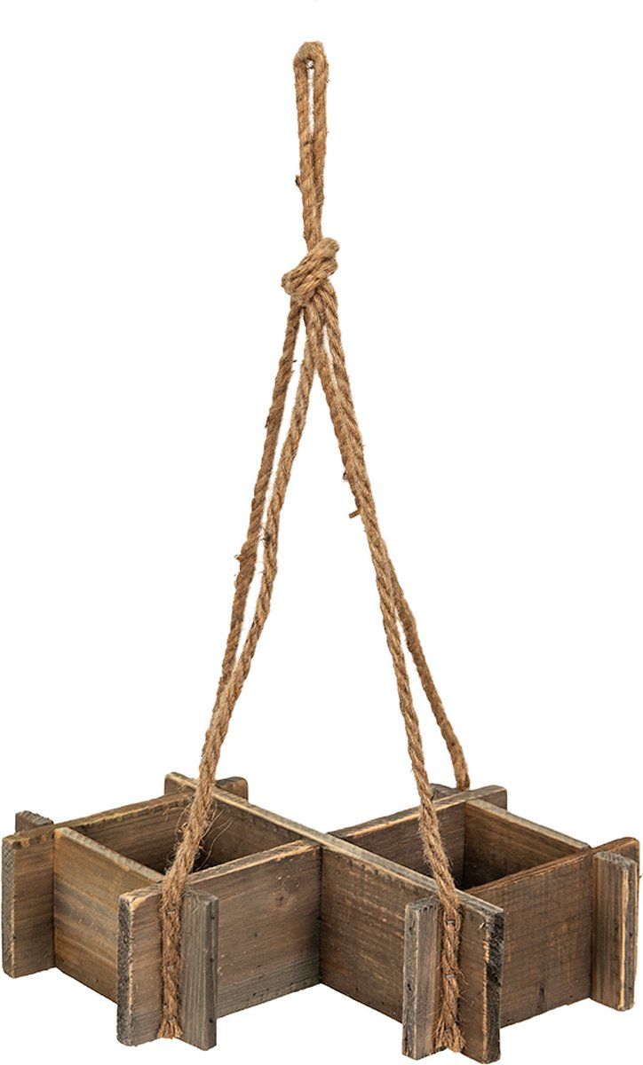 Clayre & Eef Planthouder 38x22x9 cm Bruin Hout Bloempot Decoratie Pot