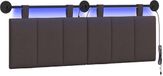 vidaXL Hangend hoofdbord Met LED-verlichting Donkerbruin Stof