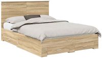 vidaXL Cadre de lit Sonoma Chêne 135 x 190 cm