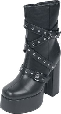 Koi Altmeri Heeled Plattform Boots Dames Laarzen - Zwart