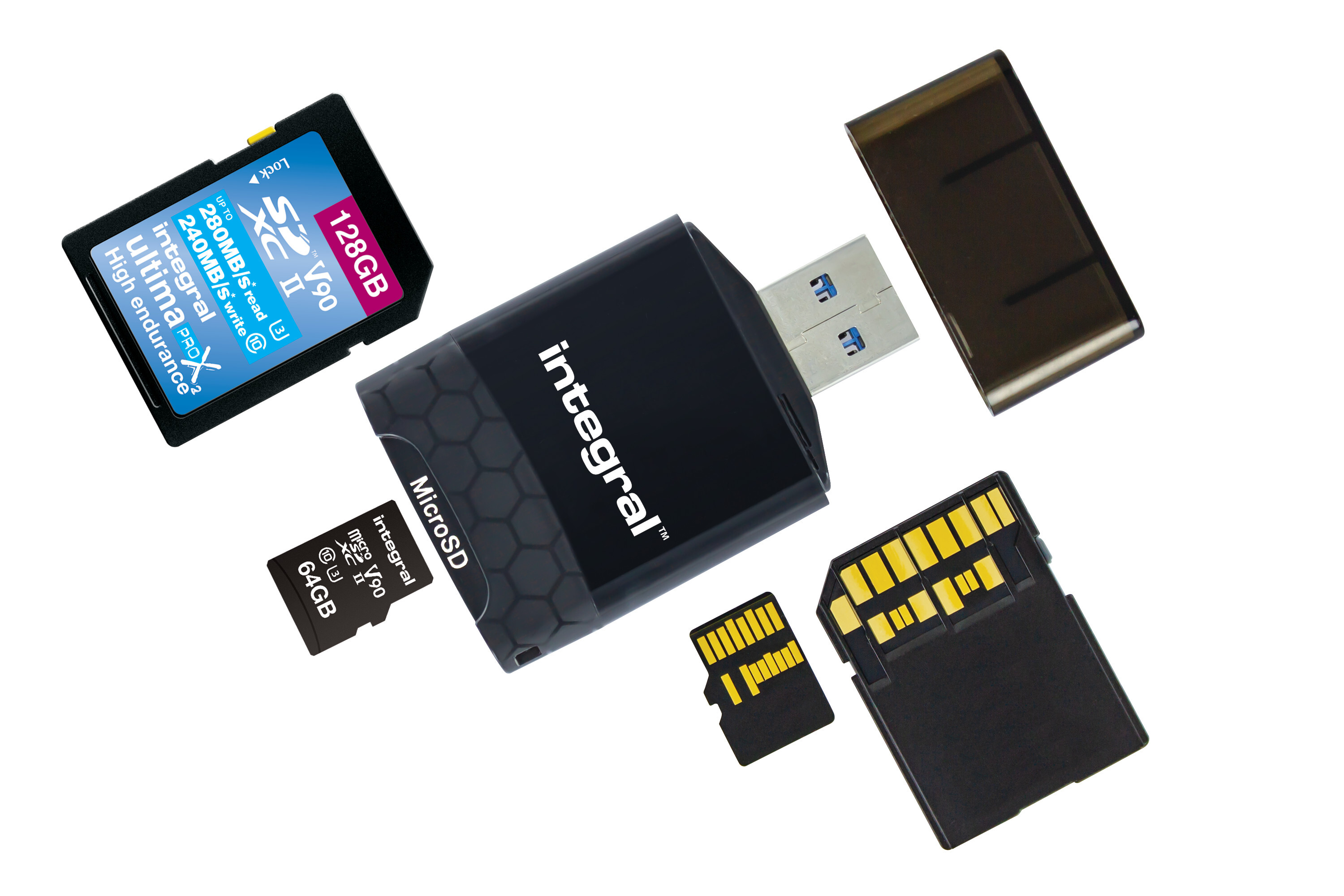 Integral USB3.0 CARDREADER DUAL SLOT SD MSD UHS2 INTEGRAL