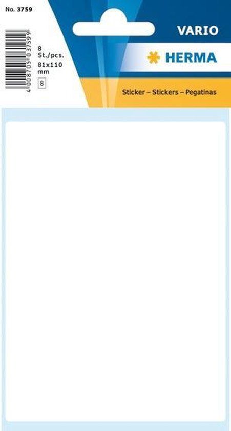HERMA Multi-purpose labels 81x110mm white 8 pcs.