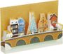 3D pop-up kaart reliëf goede wensen met envelop kerstdorp onder sneeuw landschap winter 61-4073-B BA