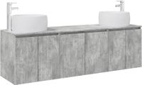 vidaXL Badkamerkastenset 3 st Betongrijs 49,5 x 44,5 x 66 cm