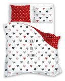 Parure de lit en coton pour adolescents, motif amusant 160 x 200 004 Baisers