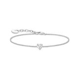 Thomas Sabo Sterling Silver Pink Zirconia Heart Bracelet A2157-051-14
