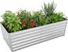 Merkloos / Sans marque Relaxdays Moestuinbak, verzinkt metaal, rechthoekig, planten en groenten, 60x200x100 cm, zilver