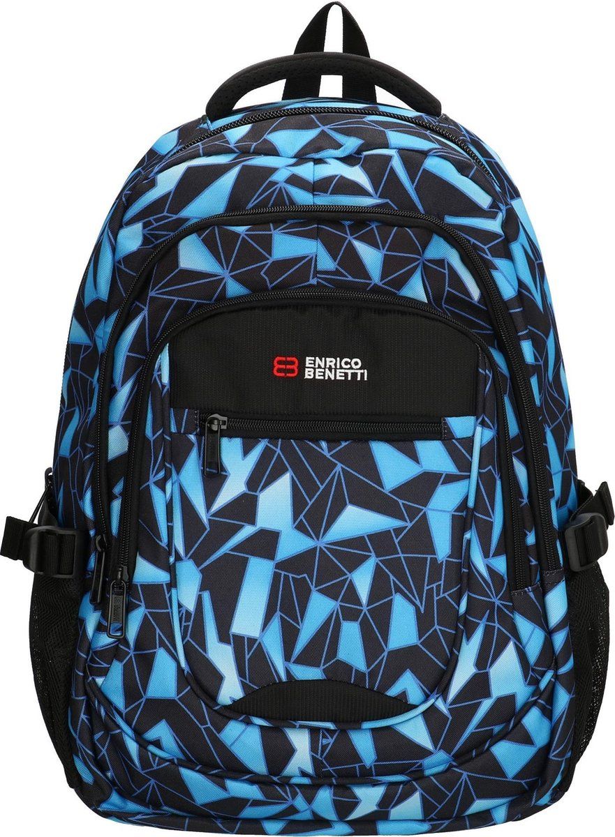 Enrico Benetti Santa Cruz Laptop Rugzak - Zwart/Aqua - Polyester - 2021