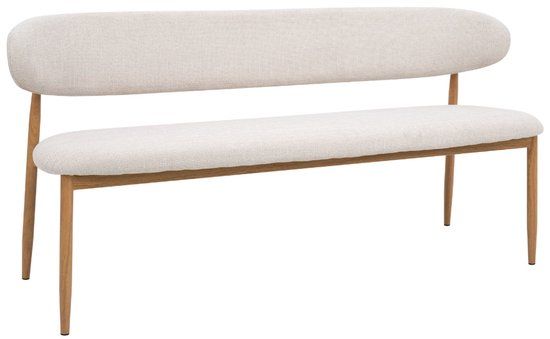 Giga Meubel Eetkamerbank Alexia - Stof - Beige/Naturel - 160x55x77cm