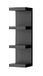 Homemania HOMSAN_052 plank met kam, wanddecoratie, slaapkamer, kantoor-MDF, zwart, 25,5 x 93 x 23,7 cm