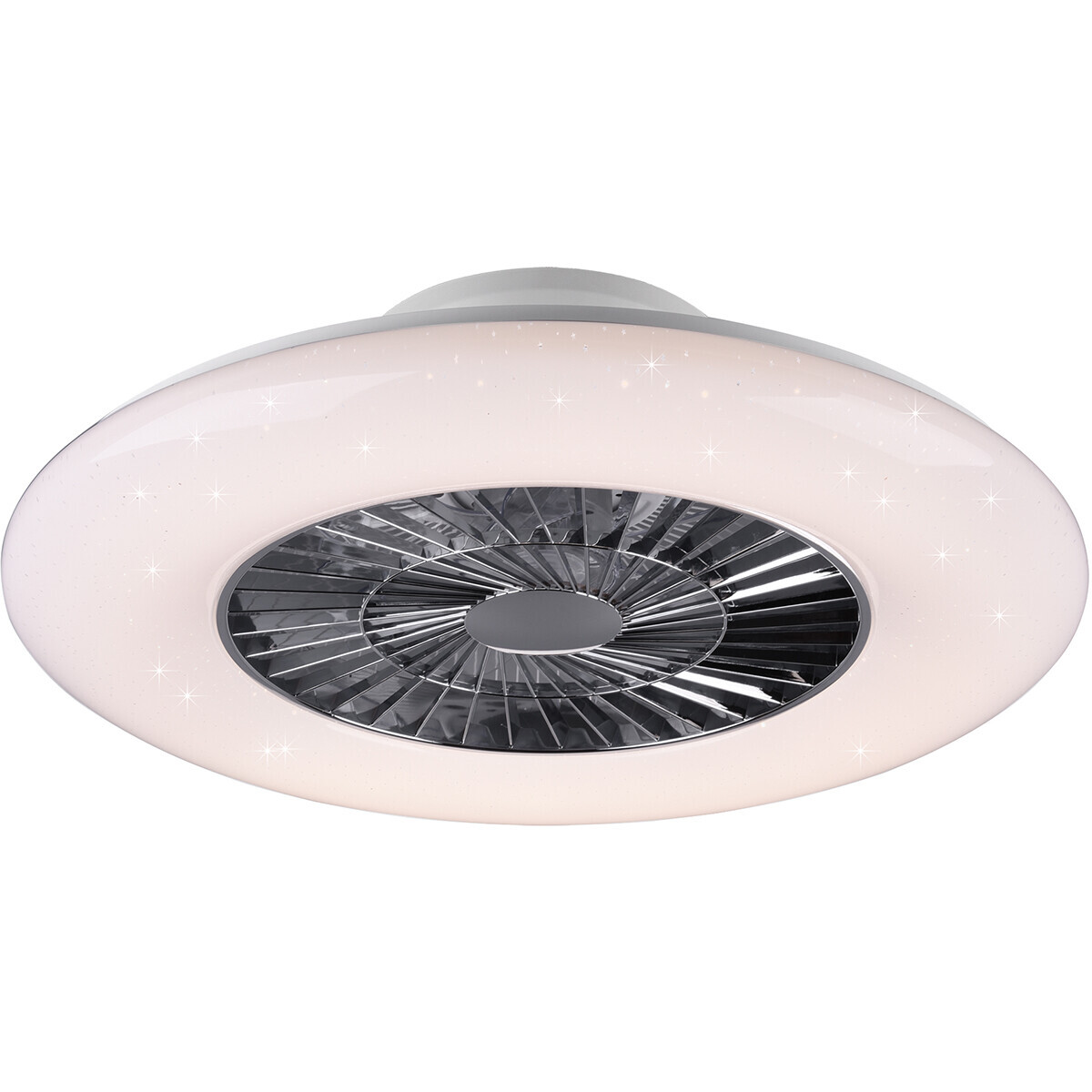 BES LED LED Plafondlamp met Ventilator - Plafondventilator - Trion Vison - 40W - Rond - Mat Chroom - Kunststof