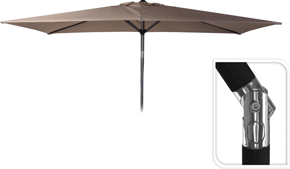 Maxx-garden Parasol voor tuin en balkon -stokparasol - opdraaisysteem - 150x250 cm - Taupe