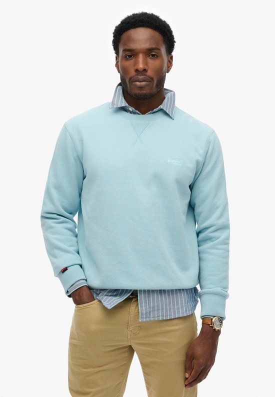 Superdry Essential Logo Ronde Hals Sweatshirt Heren Crystal Blue L