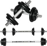 HOMCOM Hantel Set IJzer 20 kg Zwart