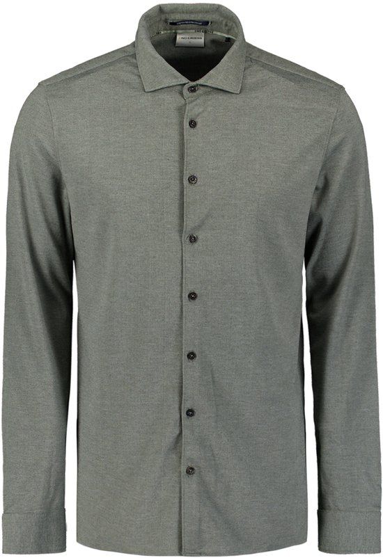 No Excess Timeless Basics Jersey Overhemd Lange Mouw Regular Fit Mannen S Dark Steel