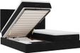 vidaXL Ottomanbed met matras en LED-verlichting, zwart, 160x200 cm, fluweel