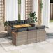 Maison Exclusive - Salon de jardin pour le jardin avec coussins, 7 pièces, gris, avec plastique tressé et bois d'acacia