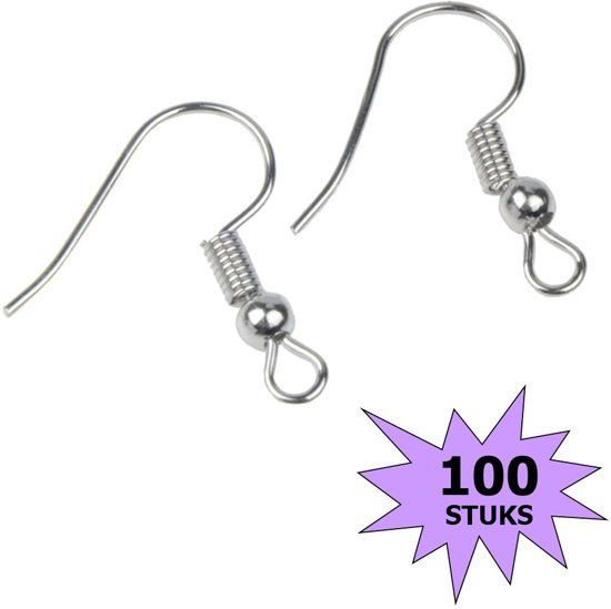Fako Bijoux® - Oorbel Haakjes - Staal Kleurig - 100 Stuks