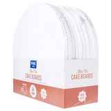PME Set van 10 ronde taartplanken met omgeslagen randen, wit (30 cm)
