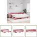 Canapé-lit - Lit de jour avec lit gigogne et matelas rose 100x200 cm velours