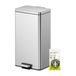 EKO Madison Prullenbak Keuken 30L, Pedaalemmer van RVS, Soft-Close Deksel en Binnenemmer, Rechthoekige Compacte Afvalbak met Pedaal en Elegant Design