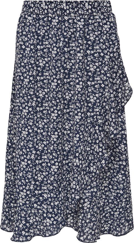 ONLY ONLCARLY FLOUNCE LONG SKIRT WVN NOOS - Night Sky/Aop: nachtelijke hemel met Cloud Dancer Bloemen - Size S