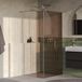 Brauer Oblivion - Inloopdouche - Brons Glas - 90 x 200 cm - met Zijwand 30 cm - incl. Glascoating - PVD RVS-Kleurig Geborsteld