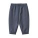 Wheat katoenen loose fit babybroek - grijsblauw