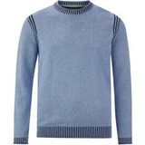 Jan Vanderstorm Comfort Fit Trui ronde halsblauw, Effen