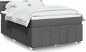 Maison Exclusive - Sommier à lattes de lit avec matelas gris foncé 140x190cm tissu