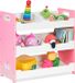Merkloos Relaxdays speelgoedkast - 5 vakken - MDF - 60x62,5x30 cm - wit-roze