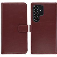Selencia Echt Leren Bookcase voor de Samsung Galaxy S25 Ultra - Burgundy
