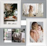Zep HAES DECO - Houten Galerie / multi fotolijst Valence 4Q in de kleuren grijs en wit voor 4 foto's 10x15 (formaat 31,5x31,5 cm)