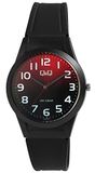 Q&Q V25A-002VY - Horloge - Sport - Analoog - Unisex - Plastic band - Rond - Kunststof - Cijfers - Zwart - Rood - Wit 10 ATM