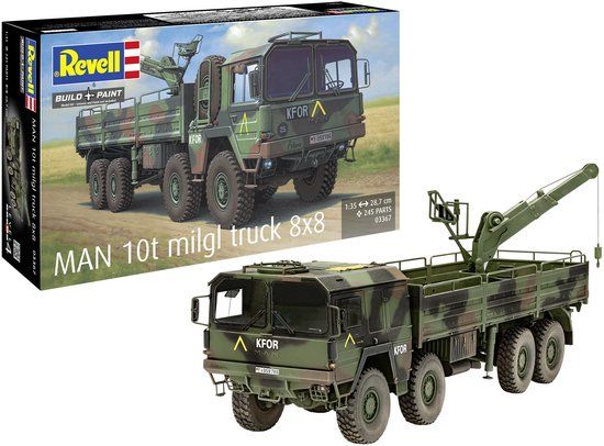 Revell Modelbouwpakket Militaire voertuigen - 03367 MAN Kat1 10t Milgl 8x8 Truck - Duits Militair Terreinvoertuig Plastic - 1:35 - Modelbouw