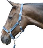 HKM Crystal zacht onderlegd Halster set met karabijn Zwart Shetland pony